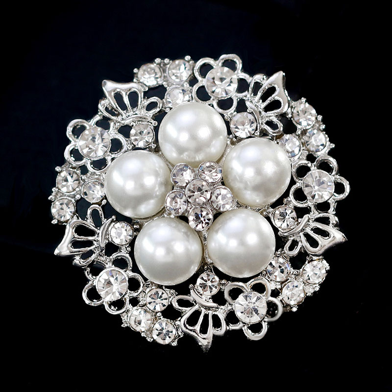 Wholesale Small Lapel Pin Series Alloy Pearl And Diamond Ladies Brooch