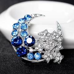 Wholesale Fashion Cute Stars Moon Alloy With Diamonds Brooch Brooch Pins