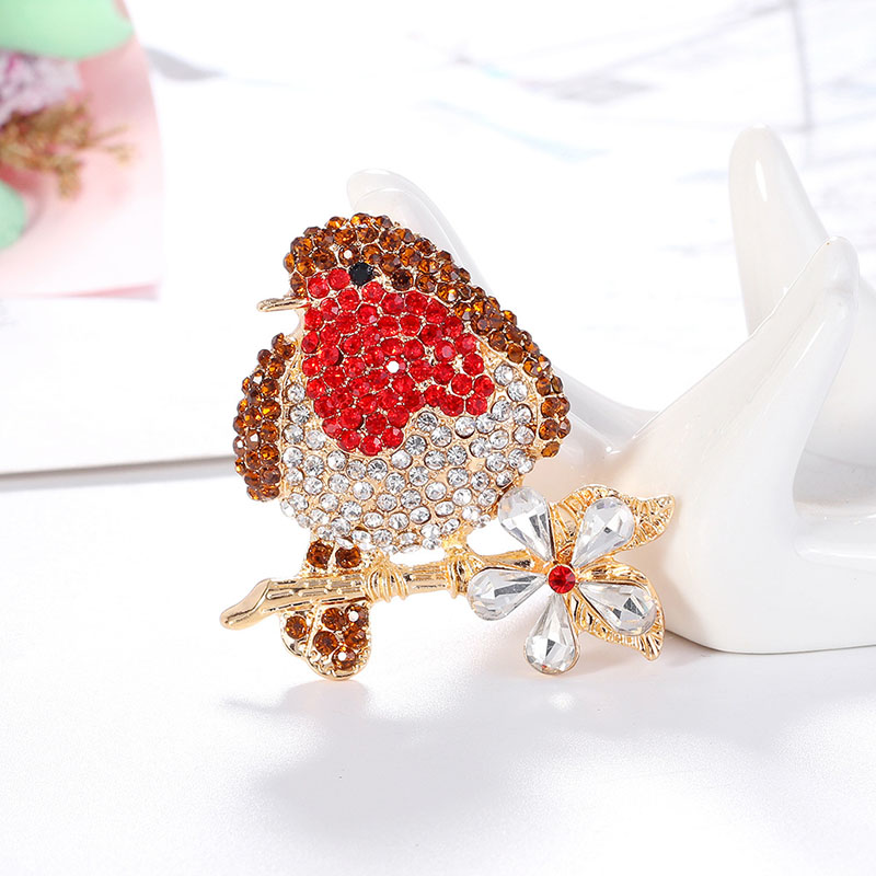 Wholesale Ladies Red Vintage Atmospheric Fashion Animal Brooch