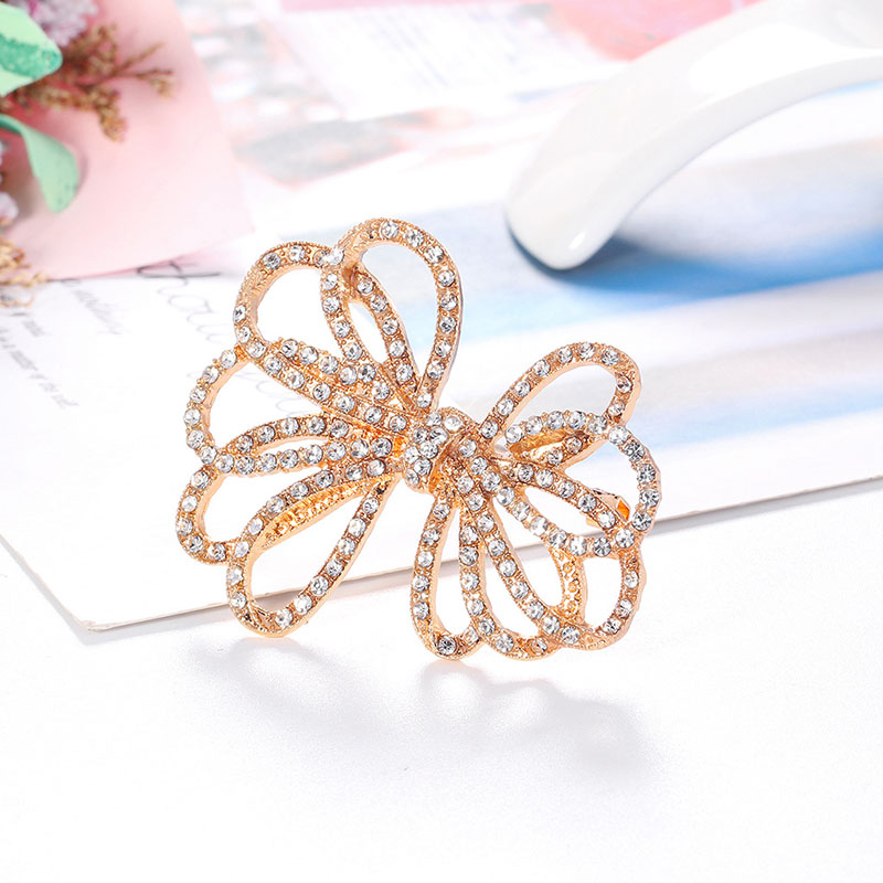 Wholesale Alloy Rhinestones Bow Brooch Fashionable Temperament Ladies Brooch