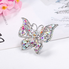Wholesale Retro Butterfly Alloy Brooch With Diamonds Exaggerated Creative Animal Corsage