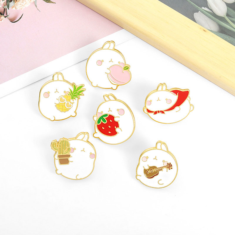 Wholesale Jewelry Little Fat Rabbit Strawberry Pineapple Brooch Badge