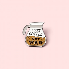 Wholesale Creative Simplicity Alloy Coffee Pot Letter Brooch