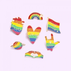 Wholesale Rainbow Letters Heart Love Brooch