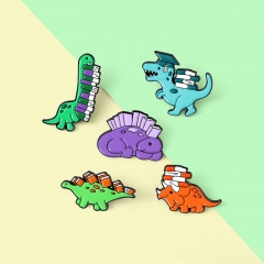 Wholesale Jewelry Dinosaur Book Brooch Lacquer Badge