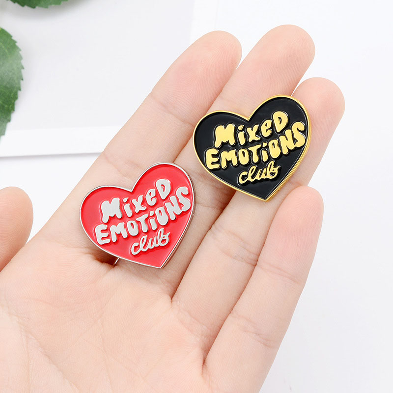Wholesale Creative Letters Round Enamel Alloy Brooch Baking Lacquer