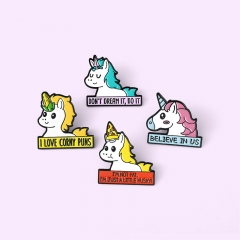 Wholesale Jewelry Unicorn Letter Pizza Corn Brooch Badge