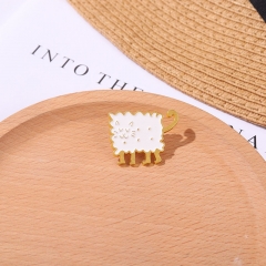Wholesale Jewelry Creative Cartoon Badge Sheep Lacquered Alloy Brooch