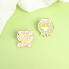 Wholesale Jewelry Little Yellow Dog Heart-shaped Wings Letters Baked Lacquer Pin Badge