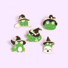 Wholesale Frog Wizard Hat Baking Lacquer Brooch