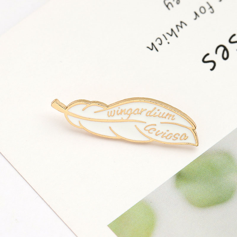 Wholesale Creative Alloy Cartoon Letters Feather Brooch