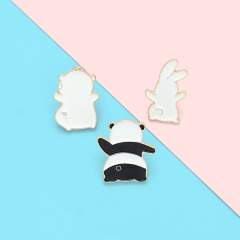 Wholesale Little Panda Little White Clothing Baked Lacquer Badge Brooch
