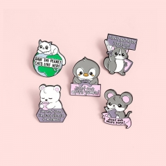 Wholesale Bear Mouse Letter Brooch Baked Lacquer Badge