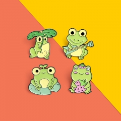 Wholesale Alloy Frog Guitar Baking Lacquer Brooch