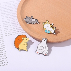 Wholesale Jewelry Creative Cats And Dogs Hedgehog Brooch