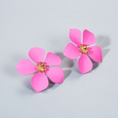 Fashion Temperament Baking Paint Flower Alloy Earrings Manufacturer