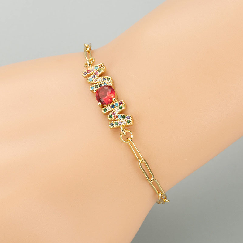 Mom Color Preserving Copper Plated Bracelet Fashion With Zirconia Distributor