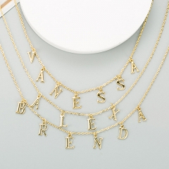 Alloy 18k Gold Plated English Alphabet Temperament Clavicle Chain Necklace Manufacturer