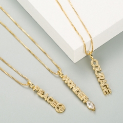 English Letters Long Necklace Clavicle Chain Distributor