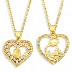 Wholesale Jewelry Micro-set Zirconia Heart Fashion Pendant Necklace Mother's Day