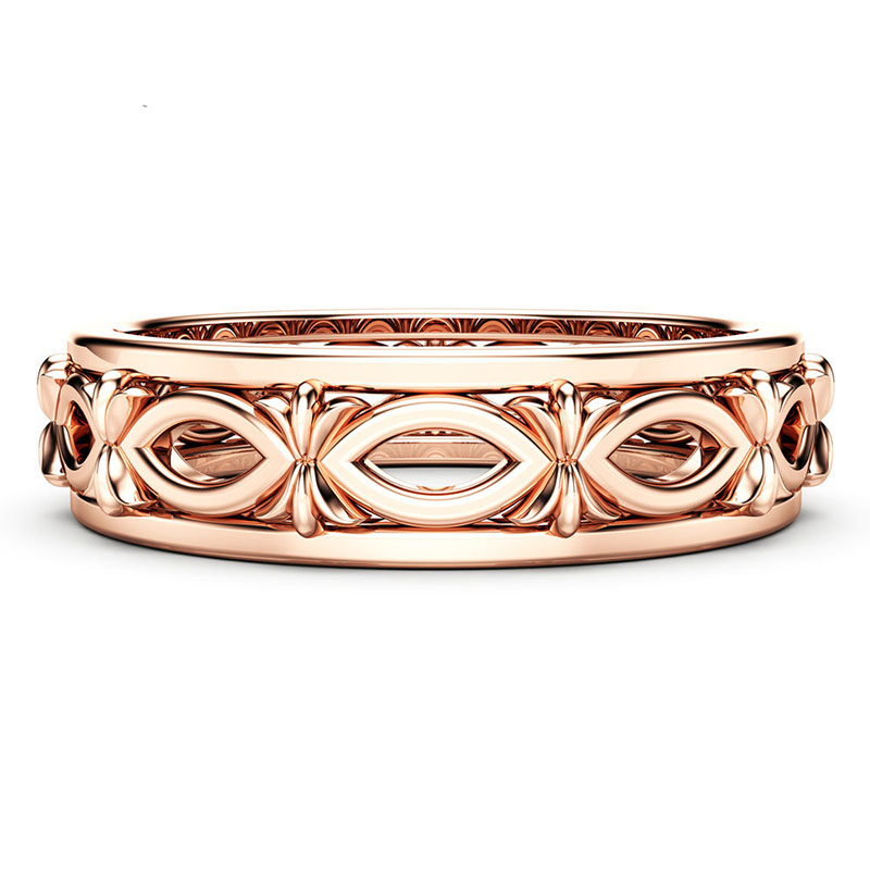Openwork Fashion Ring Copper Rose Gold Plated Supplier