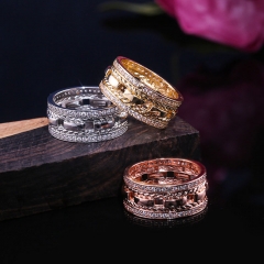 Electroplated Imitation Gold With Zirconia Rings Popular Distributor