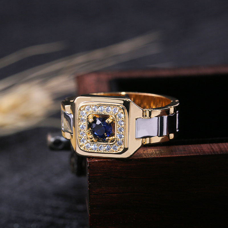 Engagement Wedding Ring With Blue Stones Distributor