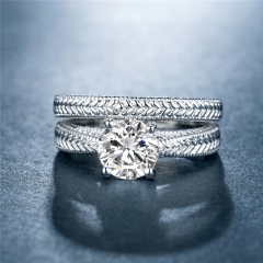 Zirconia White Gold Plated Ring Set Ring Supplier