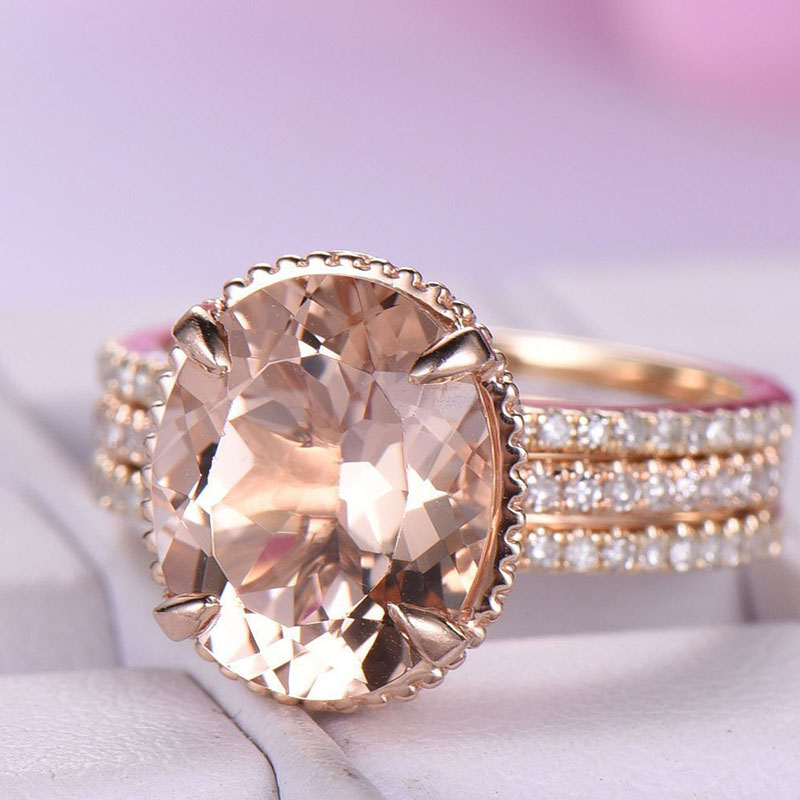 Zircon Copper Rose Gold Plated Set Ring Supplier