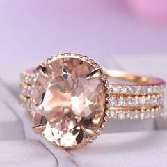 Zircon Copper Rose Gold Plated Set Ring Supplier