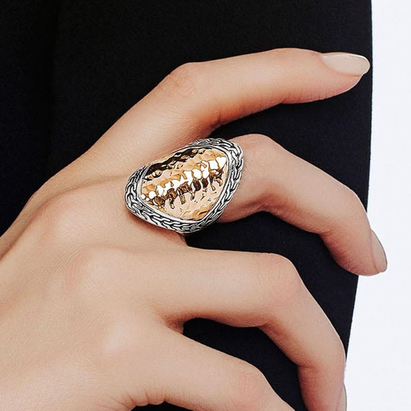 Vintage Exaggerated Textured Drip Fashion Ring Supplier