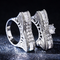 Full Diamond Micro Set Zirconia Rings Prom Reception Supplier