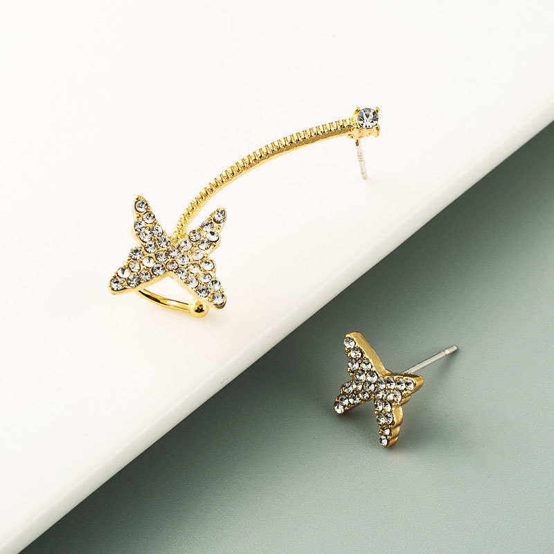 925 Silver Needles Asymmetric Butterfly Ear Bone Clip Earrings Distributor
