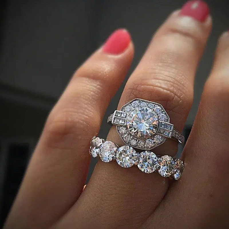 Luxury Single Row Zirconia Rings Wedding Distributor