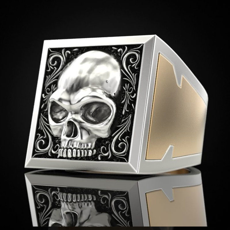 Vintage Punk Skull Creative Invisible Box Storage Ring Distributor