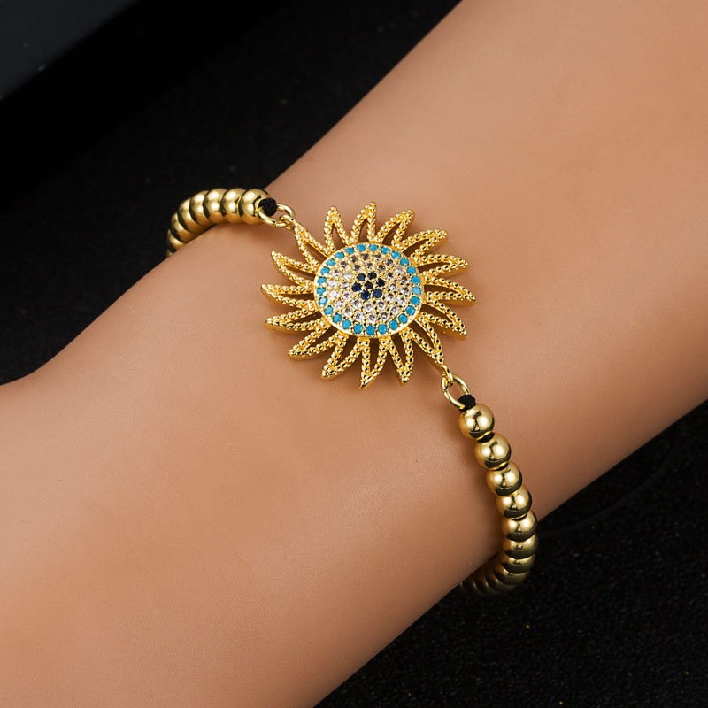 Creative  Copper Plated Real Gold Flower Bracelets Supplier