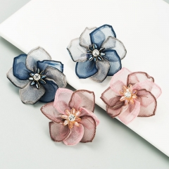 Mesh Flower Crystal Earrings Distributor