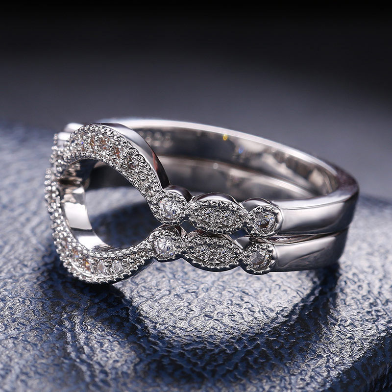 Creative Arch Bridge Shaped Ring With Zirconia Diamonds Valentine's Day Distributor