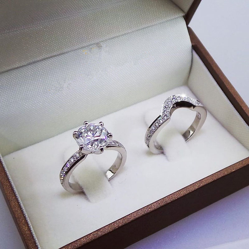 Six Claws With Zirconium Diamonds White Gold Ring Distributor
