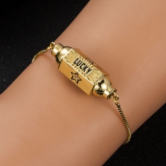 Copper Plated Real Gold Lucky Alphabet Luck Bracelet Distributor