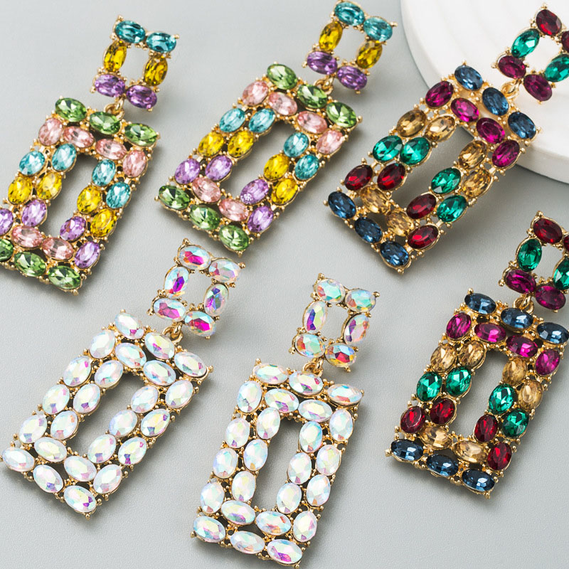 Shiny Alloy Colored Diamond Senior Sense Earrings Bohemian Trend Distributor