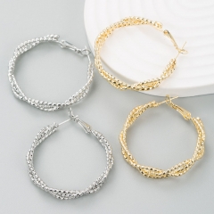 Alloy Round Triple Chain Earrings Minimalist Distributor