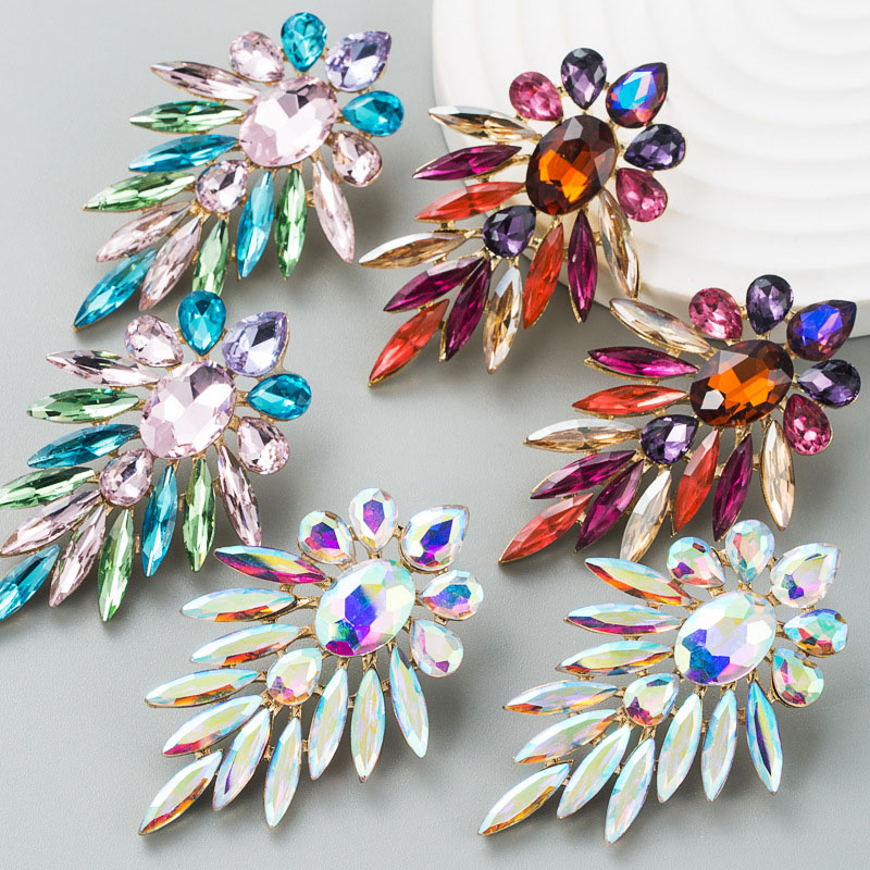 Trendy Shiny Alloy Colored Diamond Earrings Distributor