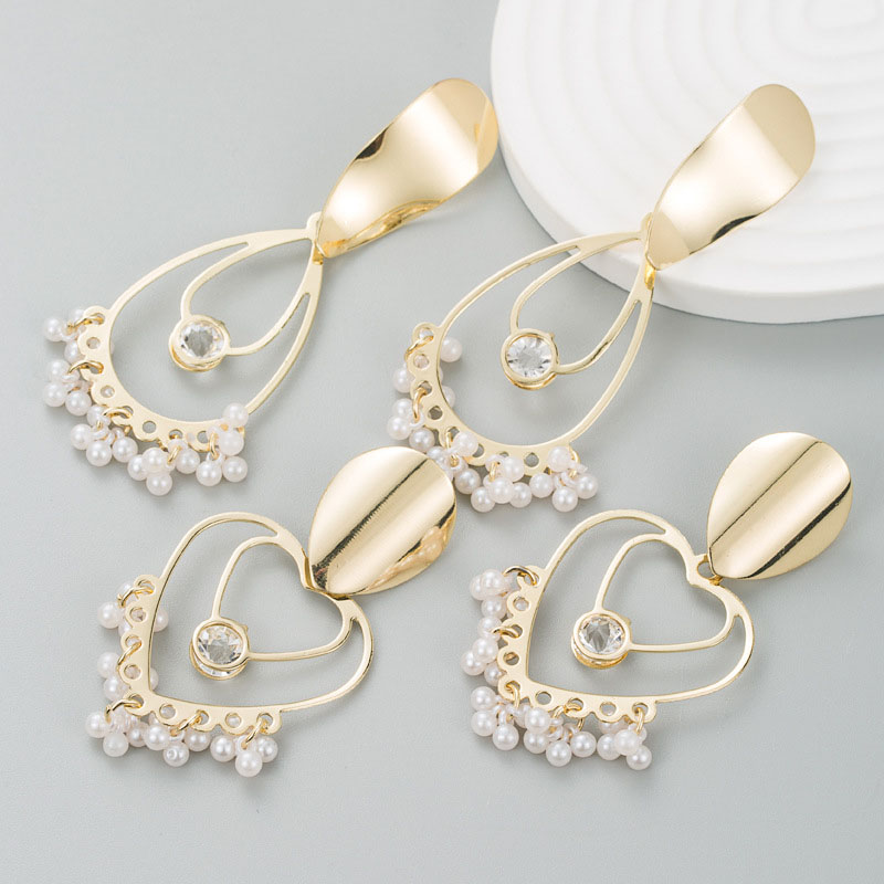 Alloy With Pearl Tassel Geometric Earrings Minimalist Exaggerated Supplier