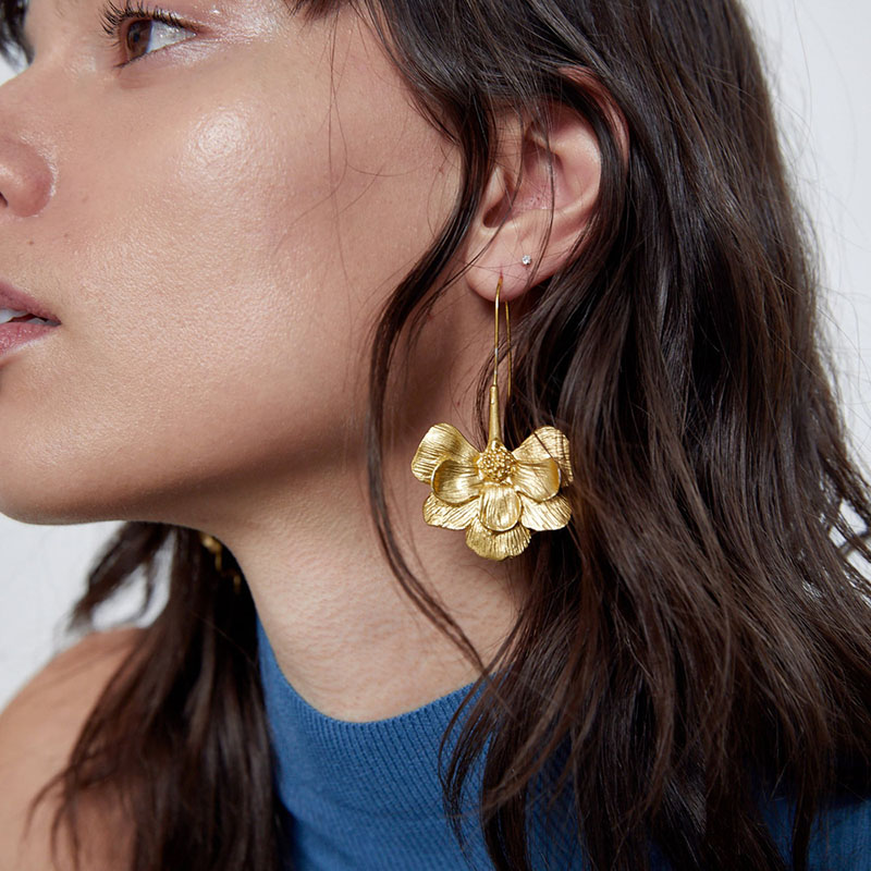 Exaggerated  Fashion Long Flower Ear Hook Earrings Simple Supplier