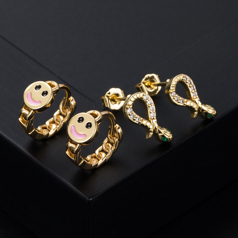 Fashion Creative Circle Smiley Face Earrings Distributor