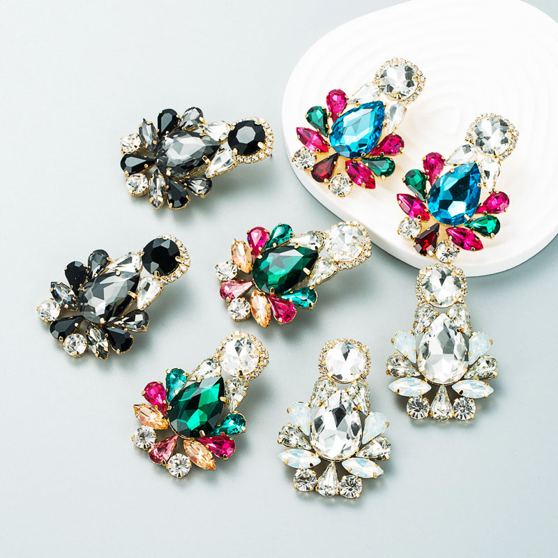 Creative Mixed Color Glass Diamond Vintage Gorgeous Earrings Distributor