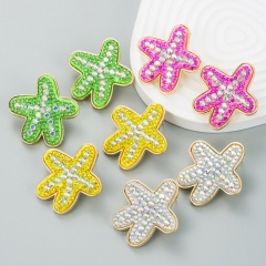 Alloy Diamond Starfish Shape Earrings Bohemian Style Simple Distributor