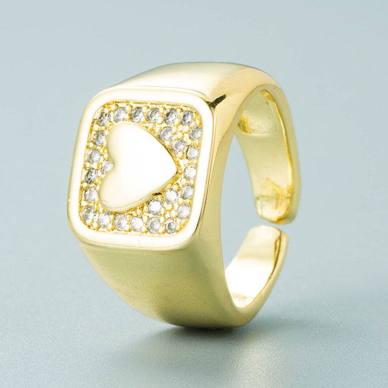 Micro-set Zirconia Ring Women Simple Geometric Love Index Finger Distributor