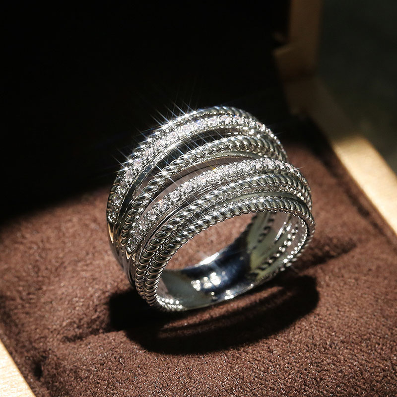 Wholesale Jewelry Zirconia Ring Creative Women's Crossover Ring